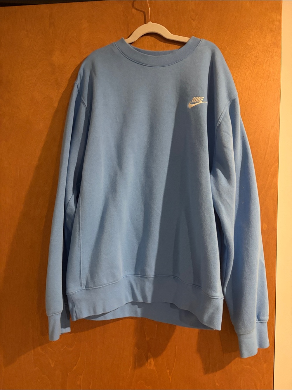 Nike Light Blue Crewneck Sweatshirt with White Logo